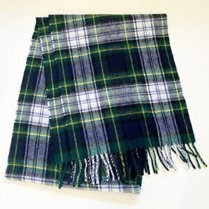 Peter Macarthur & Co Scarf 66x12 Lambswool Plaid‎ Green Scarf Woven Ireland